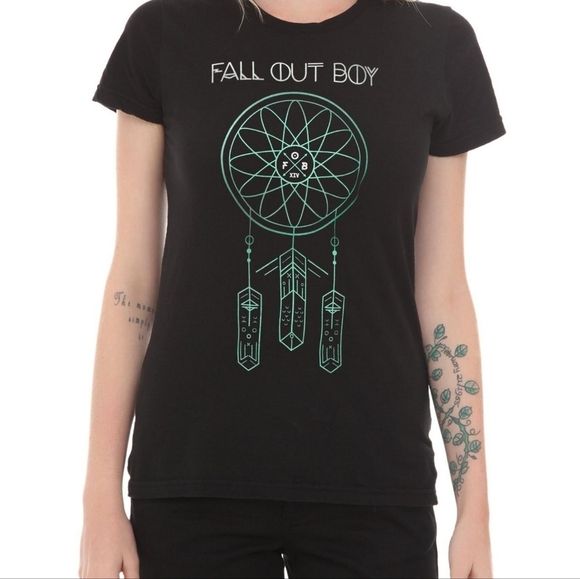 Fall Out Boy Black Dreamcatcher Graphic Band T-Shirt L - Picture 1 of 5